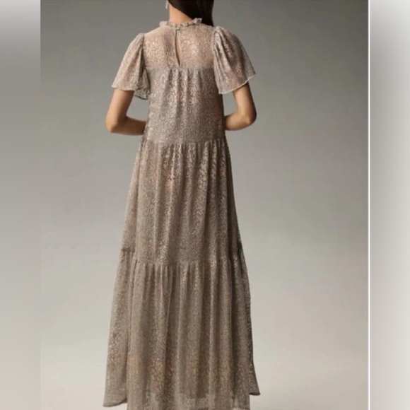 By Anthropologie Short-Sleeve Mock-Neck Maxi Dress Size S - Picture 4 of 8